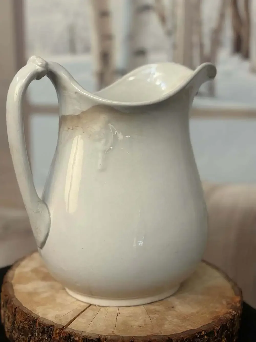 Antique White Ironstone Pitcher